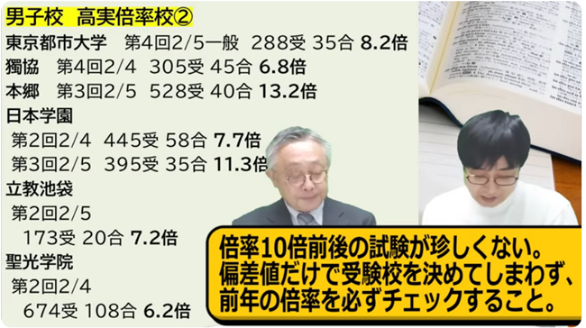 男子校高実倍率校②
