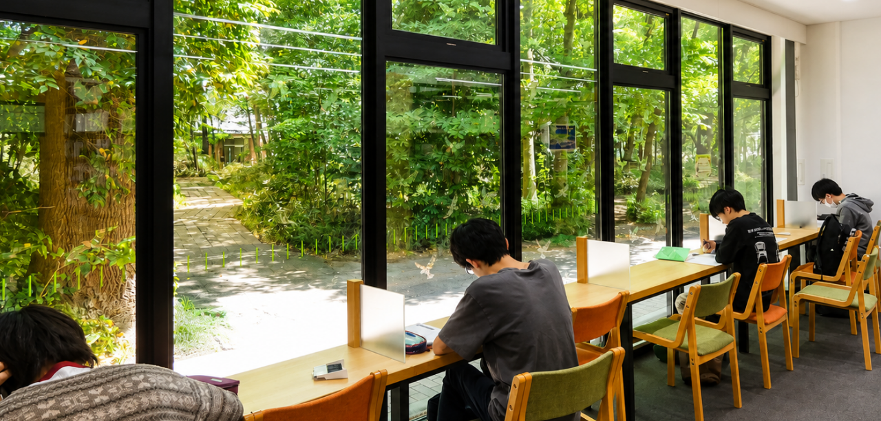 桐朋　図書館で自習